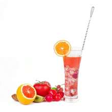 Agitadores de cóctel de mango largo, palo de mezcla de acero inoxidable, cuchara, Kit de Barman, accesorios, agitador de Whisky, Bar, cocina J8PB - D-26cm - Ver 3