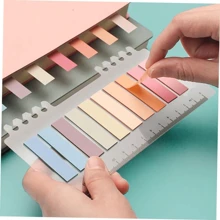 400 Sticky Notes In 2 Plastic Bookmark Sheets Stickers Sticks Books Reminders Notes Bookmark Assorted Colors Back To School - 2 Pastel Color Cards - View 6