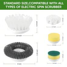 Electric Cleaning Rotary Brush Band, Multiple (With 3 Brush Heads, 4 Brush Heads, 5 Brush Heads) Power Cleaning Brush, Household Rechargeable Handheld Shower Cleaning Brush For Bathroom Wall Tile Floor Bathtub Kitchen