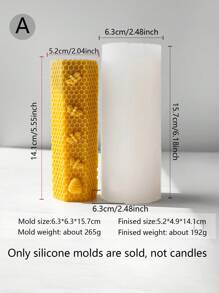 Honeycomb Column Candle Mold, Handmade DIY Honeycomb Column Handmade Plaster Mold, Suitable For Parties, Birthdays, Weddings And Dinners, Valentine's Day Gifts, Anniversary Gifts, Gifts For Mothers Graduation - White - View 8