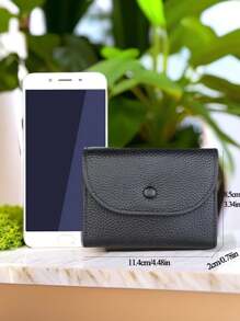 1 Portamonete multifunzionale con texture di litchi, mini portafoglio piccolo con porta carte, in pelle PU morbida