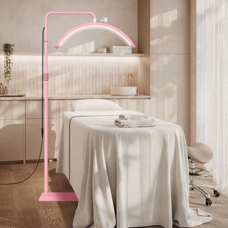28'' LED Floor Light, Half Moon Lamp For Lash Extension, Lighting For Beauty, Skincare, Lashes, Eyebrows, Filming Content Creation-Modern Black -Christmas Gift/Present For Lover/ Her/ Girlfriend/Mother/Women/Wife - Hồng - Xem 1