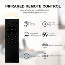 Enchufe de luz del ventilador con mando a distancia, tornillo en la luz del ventilador del zócalo con brillo regulable y temperatura de color, zócalo de montaje empotrado moderno ventilador de techo de bajo perfil para el dormitorio, sala de estar pequeña, cocina. - transparente - Ver 8