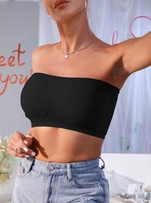 3pcs Solid Wireless Bandeau Bra - Multicolor - View 5