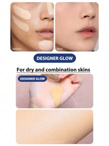 GIORGIO ARMANI [Mini] DESIGNER GLOW RADIANT REVITALIZING FOUNDATION #1 5ml*3/15ml | Infundido con perlas únicas de azul de Prusia y aceites preciosos para corregir el tono apagado y realzar el brillo natural de la piel. | Perfección natural de alta gama | Pigmentos antiapagamiento de azul de Prusia - Azul #1 5ml*3 - Ver 5