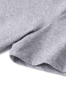 Camiseta de cuello redondo de unicolor y manga corta para hombres, uso casual diario - Gris Claro - Ver 4