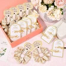 12PCS Bridesmaid Hair Clips No Bend Hair Clips No Crease Hair Clips Gold Glitter Makeup Bangs Hair Clips(6pcs Hair Clips+6pcs Scrunchies)Bridal Shower Gifts Silk Satin Soft Hair Accessories Bridesmaid Wedding Favor Women,Christmas