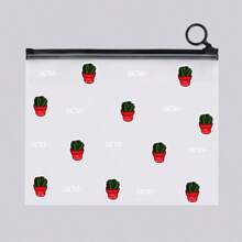 4pcs Random Style Large Capacity Cute Transparent Pencil Bags - Perfect For Students & Office Supplies!