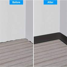 1 件 39.37 英寸/118.11 英寸自粘式 PVC 踢脚板，3.14 英寸宽柔性防水模压装饰角边适用于家庭装修 - 彩色 - 查看 9