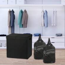 SimpleHouseware Double Laundry Hamper With Lid And Removable Laundry Bags, Black