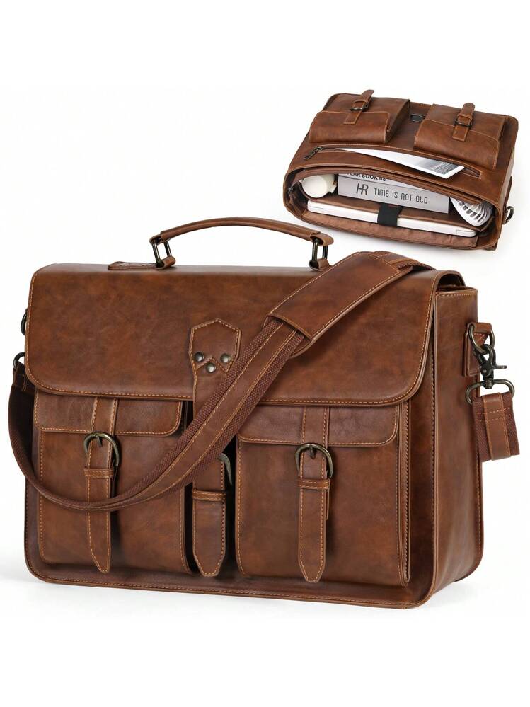 Messenger Bag For Men 15.6/18 Inch Leather Vintage Laptop