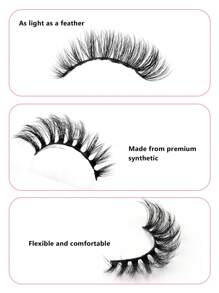 7 Pairs Natural Look Faux Mink False Lashes 3D Volume Fake Eyelashes Easy To Wear - Perfect For Daily Use And Romantic Dates - Natural Lashes - View 4