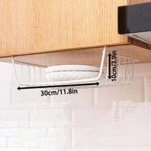 2pcs/1pc Under-Desk Hanging Layered Storage Basket, Student Dorm Room Wardrobe Desk Organizer Rack, Kitchen Spice Rack