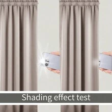 Soundproof Blackout Curtains, 1 Piece, Multiple Sizes, Drawstring Design, Heat Insulation And Sun Protection, Privacy Protection, Suitable For Bedroom, Living Room, Study, Modern Simple Style Curtains - Champagne 2E - View 4