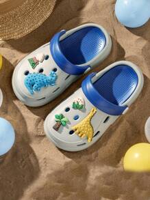 1 par de sandalias transpirables de tipo slip-on para niños, con suela blanda y antideslizante, para usar en casa en verano
