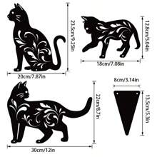 Estatuas y estacas de decoración de jardín metálicas con motivos de gato, perro, gatito, pollo aptas para exterior, resistentes al agua y al óxido, para decoración de jardín y césped, ideales como decoraciones para Día del Padre, Día de la Madre, San Valentín, Navidad, bodas, aniversarios, graduaciones y regalos de inauguración de casa.