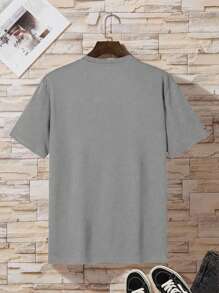 Diseño creativo de verano. Nueva llegada. Camiseta Astronaut para hombre. Con gráficos tipográficos, esta camiseta de manga corta a la última moda ofrece un estilo versátil para múltiples ocasiones - Gris - Ver 2