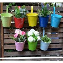 10 buc/set Ferro Pastoral Veranda jardiniere, găleată metalică suspendată pe perete, suport pentru flori, ghiveci, decor de grădină - Multicolor - Vizualizare 5