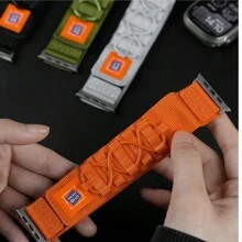 1pc Nylon Braided Strap Band Compatible With Apple Watch Ultra/Series 8/SE/7/6/5/4/3, Suitable For 9/S8/S9/S10, Outdoor Sports Hiking Wristband