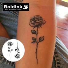 Công nghệ xăm tạm thời Boldink, Thiết kế hình xăm mới Eternal Rose, Miếng dán hình xăm tồn tại trong 1-2 tuần, Thiết kế hình xăm tinh tế, Không có lớp hoàn thiện bóng, Lựa chọn lý tưởng cho hình xăm tạm thời - màu đen - Xem 3