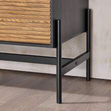 SoBuy Sideboard Chest Of Drawers Made Of Wood And Metal Black-Natural - Black - View 10