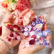 20 Pcs Refreshing Butterfly & Floral Decorative PET Stickers For Scrapbook - View 10