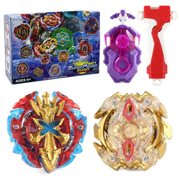 Battling Tops Game Set With Portable Display Box, Children Spinning Top Toys With Launcher + Handle, More Fun With Assembly (The Tops Inside The Display Box Are For Reference Only, The Box Size Is As Per The Reference Image)