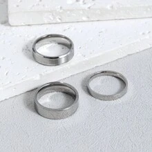 1Set(3pcs) Fashionable Simple Charm Stainless Steel Ring For Men, Woman,Couples, Daily Wear And Parties For Father Mother Dad Husband Wife Boyfriend Girlfriends Father's Day Birthday Gift Stackable Ring Statement Band Jewelry Size 5-12