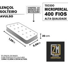Kit 3 Lençol Solteiro 400 Fios Com Elástico Avulso Cores Lisas Sortidas - SORTIDO - Visão 2