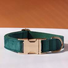 Multiple Colour Velvet Personalise Dog Collar Engraved Pet Name Plate Metal Buckle,Wedding Puppy Gift,Gold,Stylish,Soft And Does Not Harm The Skin,Colorful,Vintage,Simple,Unisex,Casual,Cuties,Custom,Personalized,Unique,Boyfriend,Girlfriend,Dad,Mom,Family,Friends,For Anniversaries,For Birthdays,For Graduation,For Prom,For Party,Gold Jewelry,Ideal Gifts For Him,Ideal Gifts For Her