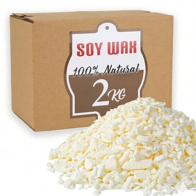 2kg/4.4lbs Natural Soy Wax, For Candle Making, DIY Scented Candles, 2000g/70.54oz Candle Making Supplies
