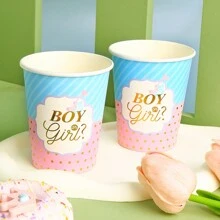 1 Gói Cốc Giấy Dùng Một Lần Tiệc Chủ Đề Tiết Lộ Giới Tính Có Thiết Kế In Giấy Bạc - Nhiều màu - Xem 4