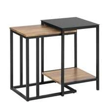 SoBuy Juego de 2 Mesas Auxiliares Mesas Nido Mesas de Café para Salón Dormitorio Oficina 50 x 34,5 x 57 cm FBT99-F ES Mesita de Noche Mesa Auxiliar Mesas de Centro Pequeñas Mesa de Centro Redonda Mesas Nido Mesa de Sillón Mesa de Teléfono Mesa de Centro Mesa de Té Extremo del Sofá Mesa Auxiliar Muebles de Sala de Estar Marrón estilo nórdico, estilo sencillo Metal 40x40x60 cm - Marrón - Ver 4
