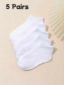5/10/20 Đôi tất cổ cao bằng cotton trơn màu cho trẻ em/trẻ mới biết đi, đi học, thể thao, sử dụng hàng ngày - Nhiều màu - Xem 35