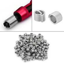 100Pcs 304 Stainless Steel Screw Wire Sleeve Thread Repair Insert Assortment Kit M6x1.0x1.5D - Silver - View 3