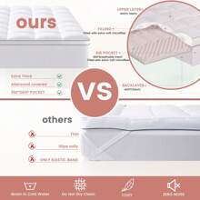 JustLet Quilted Mattress Topper Mattress Topper Mattress Protector Extra Thick Mattress Pad Cover Fluffy Mattress Cover Machine Washable