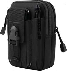 Military Tactical Backpack Waist Bag Smartphone Wallet - Black - View 1