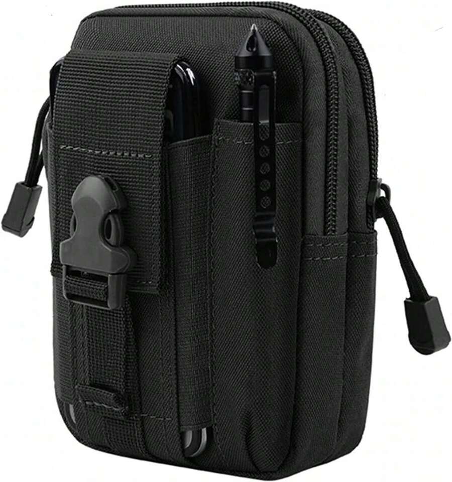Military Tactical Backpack Waist Bag Smartphone Wallet - Black - View 1