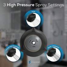 SparkPod - Cabezal de ducha de presión de potencia – Elevador de presión de agua de alta presión para hogares de baja presión – 3 cabezales de ducha para lluvia y masaje (Negro Mate) - 3. Negro medianoche mate - Ver 6