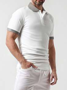 Men's Golf Polo Shirt, Boyfriend Style, Moisture Wicking, Short Sleeve, Casual, Suitable For Golf, Spring/Summer