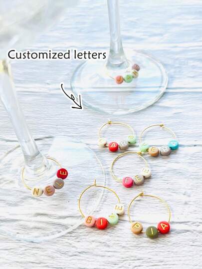 1/3/5/10pcs Personalized Glass Labels, Wine Glass/Cup Name Tags, Party/Wedding Bottle/Cup Labels, Great Hostess Gift