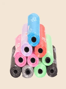 6PCS/90 PE袋 宠物清洁用品 宠物厕所袋 垃圾袋 狗粪袋 猫砂袋 适合户外使用 公园 游乐园 遛狗 清洁卫生