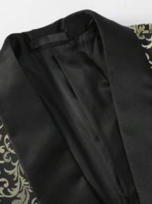 Men Suit Blazer Jackets With 2 Pairs Of Socks Jacquard Floral Print Shawl Collar One Button For Wedding Party Performance 900g 74.8% Polyester 25.2% Viscose - 金色 - 查看 5