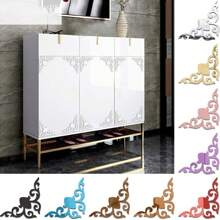 4 件/套角落贴花图案亚克力自粘墙镜贴纸，非玻璃小亚克力镜子适用于家居橱柜墙壁装饰 - 彩色 - 查看 5