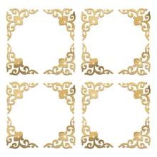 4 件/套角落贴花图案亚克力自粘墙镜贴纸，非玻璃小亚克力镜子适用于家居橱柜墙壁装饰 - 彩色 - 查看 6