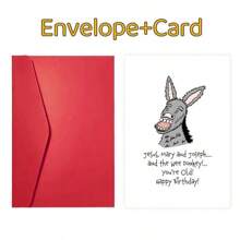 1pc Special Celebration Donkey Card With Envelope, Premium Paper Greeting Card For Family, Friends, Son, Daughter, Girlfriend, Classmate - All Occasions, Lovely Wishes