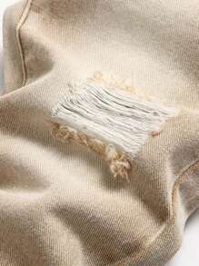 Teen Boy Distressed Khaki Jeans Street Style - Khaki - View 4