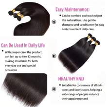 Straight Hair Bundles Unprocessed 10A Brazilian Straight Human Hair Bundles 3 Bundles Natural Color Real Human Hair Extensions For Women