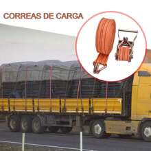 Vmingo Eslinga correa de amarre 5cm x 10m carga de coche y camión 2500kg Gancho Tensor Acero cuerda de remolque cinturon de trinquete - Naranja - Ver 3