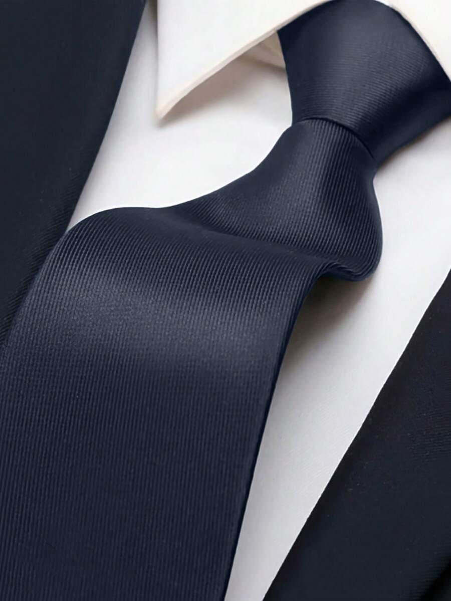 Gravata Multi Cores Slim Riscadinha Multi Social - Azul Marinho - Visão 1